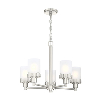 Lustre moderne en nickel brossé pour salon, luminaire suspendu à 4 lumières