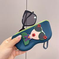 Étui de rangement portable pour lunettes de soleil, mignon, anti-chute, en silicone imperméable, avec design suspendable