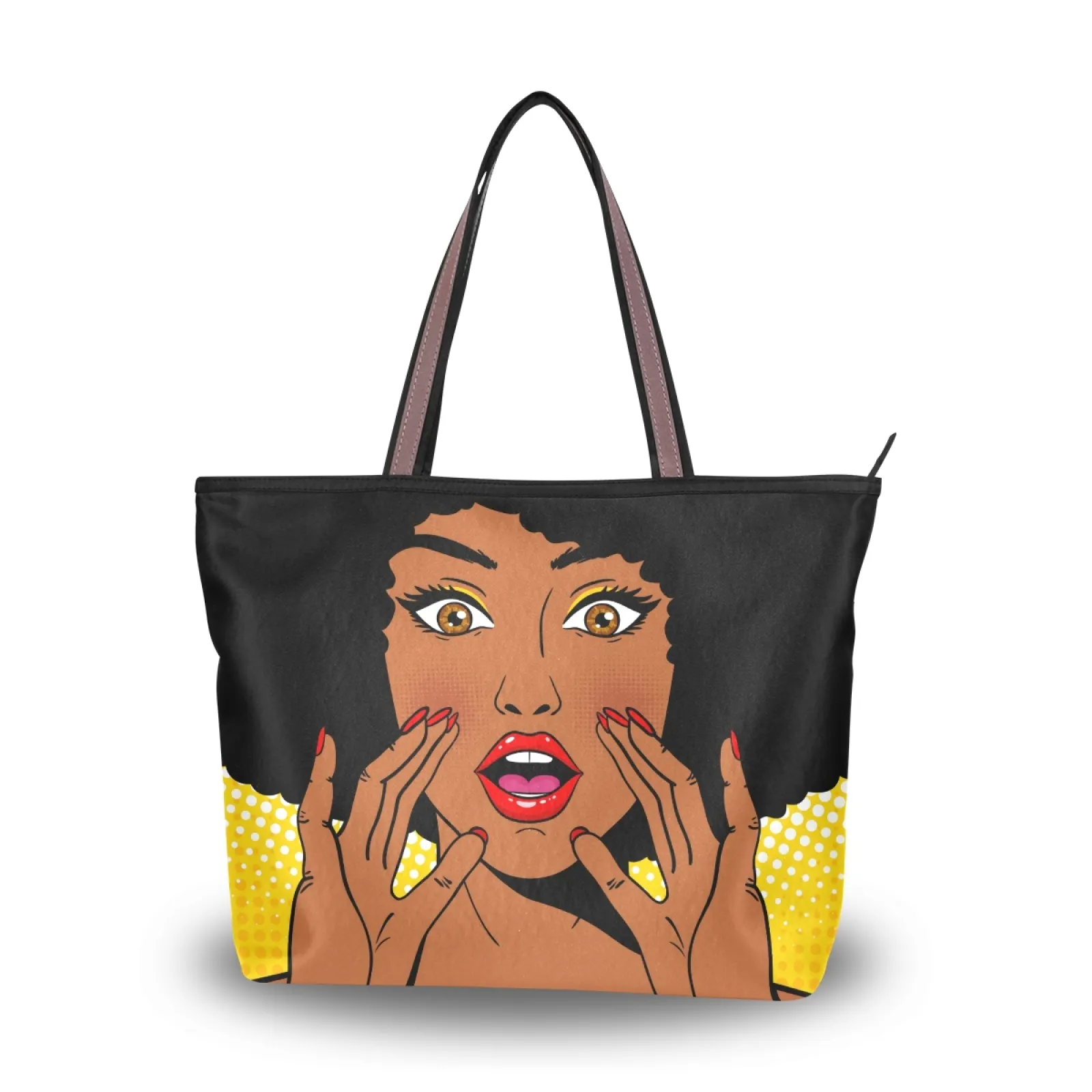 Baixo MOQ Atacado Design de Moda Ato Africano Preto Impressão Menina Sacos de Mão bolsas Femininas Das Mulheres Bolsa Saco de Marca