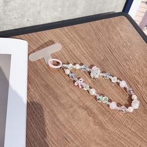 Handmade Dễ Thương <span class=keywords><strong>Hello</strong></span> <span class=keywords><strong>Kitty</strong></span> Điện Thoại Quyến Rũ Chuỗi Dây Buộc An Toàn Trường Hợp Tùy Chỉnh Dây Buộc Dây Đeo Cổ Tay Với Đính Cườm Vòng Tay Keychain - Product Image 4