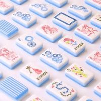 MUZHENG Venta al por mayor Directo de fábrica Marca de lujo Moderno y portátil Mahjong de acrílico tallado 160 fichas de Mahjong Americano