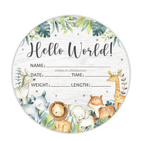 Panneau d'annonce de naissance pour bébé, disques de signes d'importance 'Bonjour le Monde', cadeaux de grossesse et de baby shower, accessoires photo pour nouveau-né
