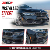 ZESON Joints d'aération avant en fibre de carbone (effet mouillé) pour feux antibrouillard, paire pour BMW G30 G38 540i M550i Pré-LCI 2017-2020