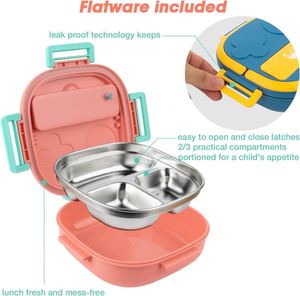 Kid Stainless Steel Leakproof Bento <b>Box</b> for Kids Complete <b>Lunch</b> Set With Portable Cutlery Bpa Free - Product Image 3