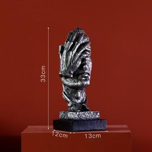 Ornamenti per la Casa dal Design Astratto Statua in Resina il Silenzio è Oro del Pensatore Creativo Astratto Scultura Decorativa in Resina - Product Image 5