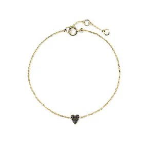 Gemnel handcrafted high quality minimalist mini pave black diamonds heart bracelet
