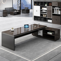 Bureau de direction moderne en bois LBZ-47 - Bureau de luxe pour PDG avec design modulaire et processus de finition des bords complet