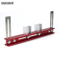Règle de positionnement réglable en alliage d'aluminium pour l'installation de penderies et le travail du bois, avec butée de positionnement auxiliaire pour la fixation de supports