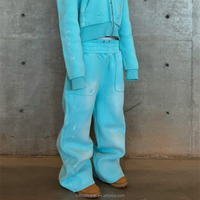 Pantalon de Jogging Ample Surdimensionné en Molleton de Coton French Terry OEM, Style Urbain Dégravé au Soleil, Délavé à l'Acide