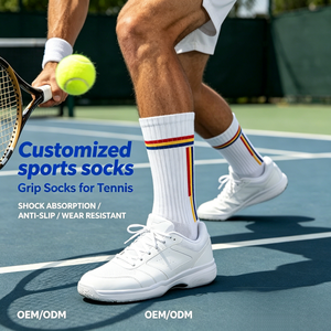 Chaussettes <span class=keywords><strong>de</strong></span> baseball montantes pour l'entraînement <span class=keywords><strong>de</strong></span> printemps, avec lettres personnalisables, en maille respirante anti-humidité, anti-ampoules, échantillon gratuit - Product Image 1