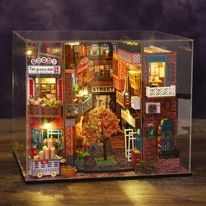 Bricolage chinois architecture ancienne fait à la main sceau des temps jouet maison modèle ornement <span class=keywords><strong>Version</strong></span> anglaise maison de poupée pour les filles - Product Image 2