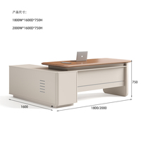 Meubles de bureau - Bureau de direction classique - Bureau de cadre supérieur - Bureau de PDG - Bureau de patron - Meubles de bureau en forme de L - Bureau de bureau en MDF