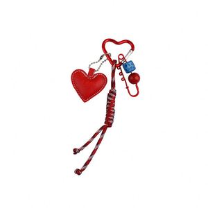 Al por mayor Llavero con colgante decorativo de aleación, cuero creativo, nudo de amor y cuerda, pequeño y con estilo fresco, para parejas - Product Image 5