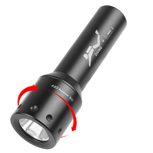 T6 LED Diving <b>Flashlight</b> 18650 <b>Rechargeable</b> Aluminum Alloy Rotary Switch Underwater Light - Product Image 3