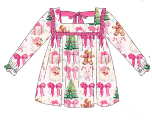 Girls <b>Christmas</b> <b>Pajama</b> Set Long Sleeve Nightgown and Pants Cartoon Print Sibling Clothing Sets - Product Image 5