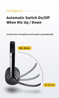 Headset Nirkabel 45 Jam 350mAh dengan Peredam Kebisingan ENC untuk Kantor, Call Center, Bisnis, Kompatibel dengan Teams