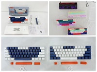 Teclado Mecánico con Cable TKL de 61 Teclas, Teclado 60% con Eje Cian, Retroiluminación LED, Teclado para Juegos, Portátil para Laptop y PC