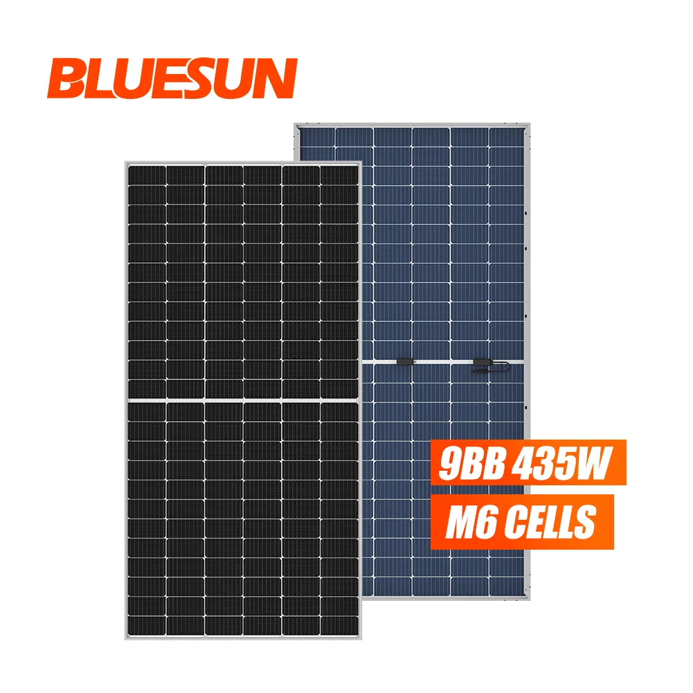 Bluesun Alibaba top 1 fornitore 9bb mono pannello solare 450w 455w 425w 435w mezzo taglio cellulare produrre in Jiangsu fabbrica