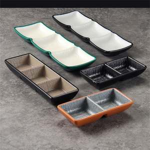 Plato para Salsas de Barbacoa Coreano de Melamina Mate con 1/2/3 Compartimentos, Plato para Salsas de Barbacoa de Plástico, Vajilla para Restaurantes de Barbacoa - Product Image 3