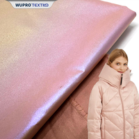 100% polyester enfants fantaisie tissé manteau tissu avec veste rose conception unie pongé matériel doublure vêtements disponibles imprimé rose