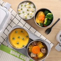 Boîte à Déjeuner Électrique Multifonctionnelle Chauffante 2 L, en Acier Inoxydable 304, Type Thermos de Cuisson
