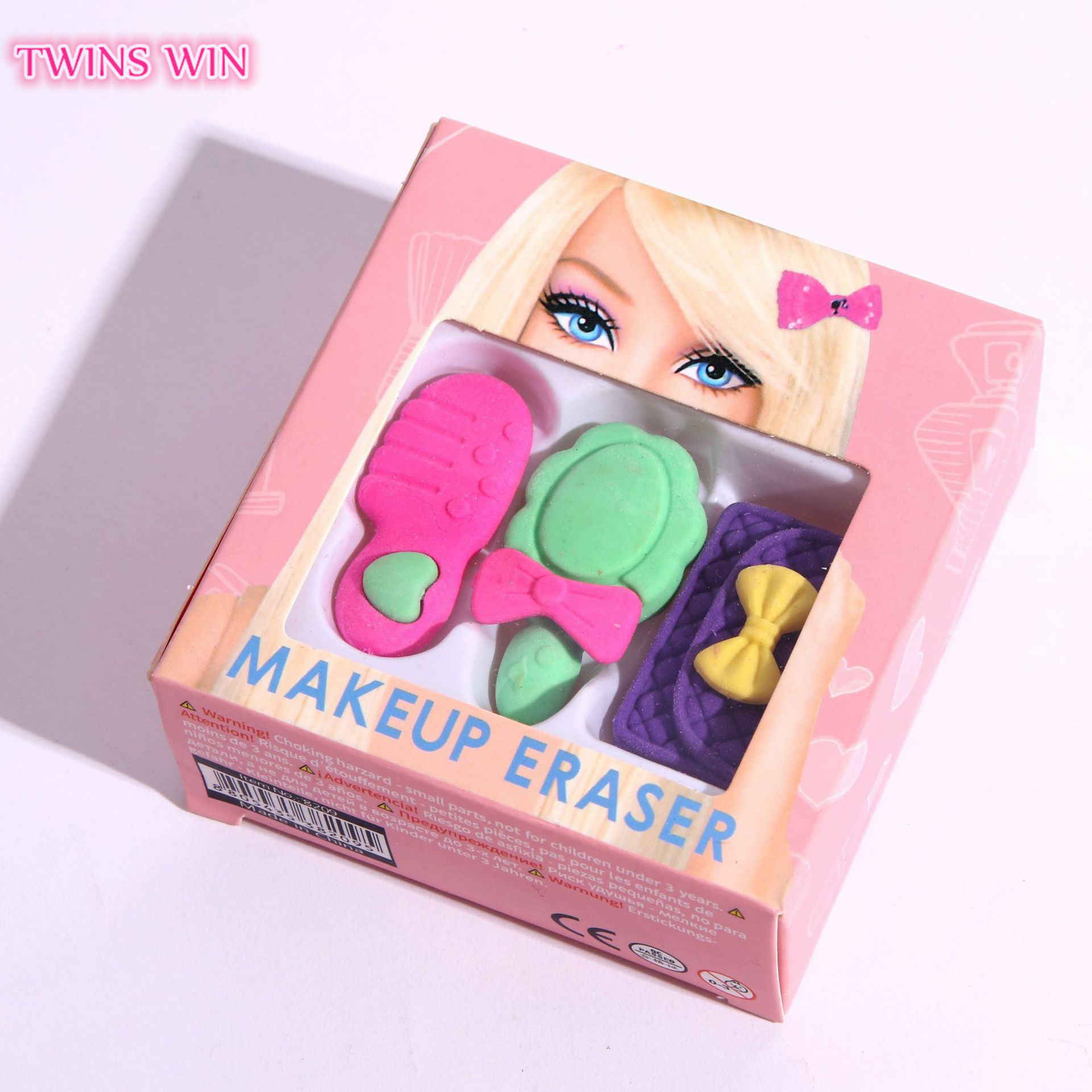 Cartoon Cosmetic Eraser Girls Toy Lipstick Comb Mirror - Fun