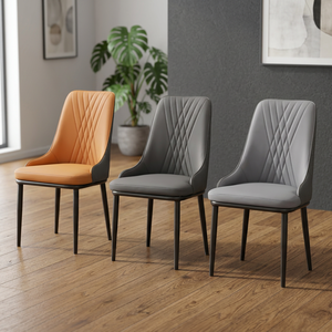 Silla Moderna de Piel Sintética para Sala de Estar con Patas de Metal, Diseño Contemporáneo, Muebles para el Hogar - Product Image 2
