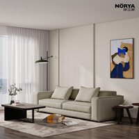 Ensemble de canapés en cuir gris clair NORYA, meubles modernes, canapé durable pour le salon