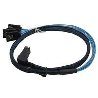 Kabel Mini-SAS SFF-8087 ke 4 SATA Berkualitas Tinggi Grosir 90 Derajat, Kabel Mini SAS 4i SFF8087 36P ke 4 SATA 7P