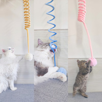 Fournitures pour animaux de compagnie direct usine : Jouet pour chat extensible avec bâton de chatouillage, balle en peluche à ressort à ventouse pour auto-entretenissement CT382 Zhejiang