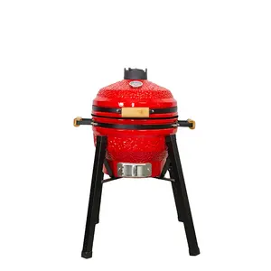 KIMSTONE 16 inch Barrel Smoker BBQ Grill Outdoor Offset Argentine Style Grill Brick BBQ Kamado Smoker