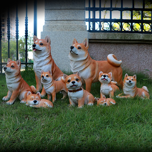 2022 venta al por mayor animal jardín decorativo resina perro escultura diseño personalizado poliresina <span class=keywords><strong>Shiba</strong></span> <span class=keywords><strong>Inu</strong></span> perro <span class=keywords><strong>estatua</strong></span> - Product Image 2