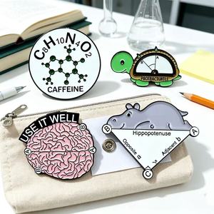 Spille smaltate a tema scienza e matematica, divertenti per appassionati di nerd e geek, distintivi in metallo personalizzati per zaini, abbigliamento, regalo per studenti - Product Image 6