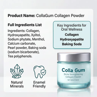 Poudre dentifrice au collagène probiotique personnalisée ODM pour des gencives saines et un blanchiment des dents, support de marque privée, usine OEM