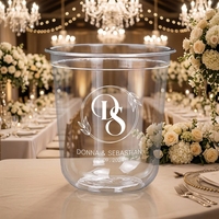 Gobelets jetables écologiques en PP transparent givré avec couvercle, logo de mariage personnalisé, 12oz, 16oz, 24oz, 380ml, 500ml, 650ml