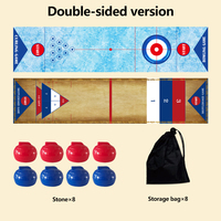 Jeu de shuffleboard miniature pliable de luxe pour l'intérieur et l'extérieur, rond, de table, rouge et bleu, en plastique, jouets pour la famille