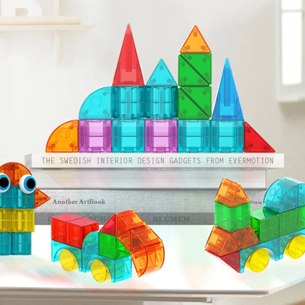 Gạch khối từ tính 3D-Gạch từ khối xây dựng đồ chơi | cho trẻ em | Khối Magnat cho bé gái và bé trai 3-8 tuổi