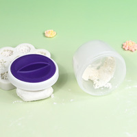 Plastik Weiß-Lila Runde 40g Kuchendekorations-Fondant-Puderquaste Set Antihaft Umweltfreundliches Werkzeug für Zuckerkunst und Gumpaste