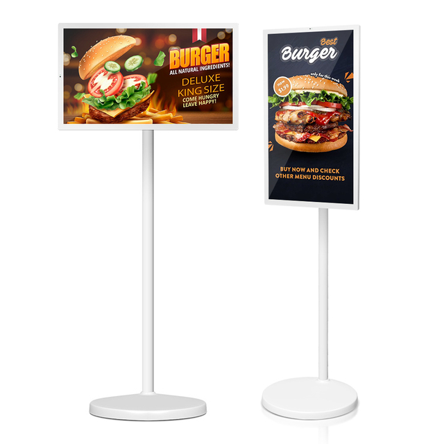 2025 Portable Advertising Digital Poster Screen HD Android Stand 21.5'' IPS Touch Screen DVD Player Game TV Function 100%SRGB