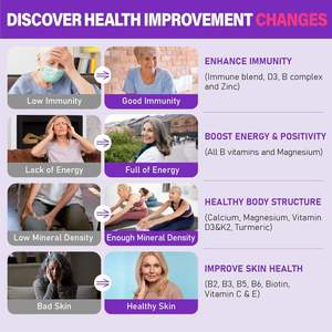 Suplemento Multivitamínico Herbal para Mujeres Adultas con Calcio, Magnesio, Vitaminas C, D3, E, K2, <span class=keywords><strong>Complejo</strong></span> <span class=keywords><strong>B</strong></span>, Folato y Biotina para el Apoyo Diario de Energía y Bienestar Inmunológico - Product Image 5