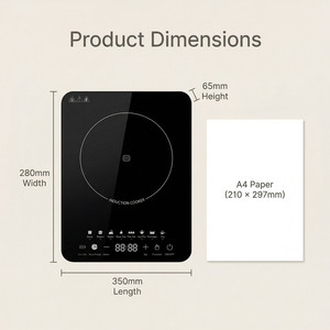 Table de cuisson à induction portable 3500W, écran tactile, cuisson rapide, économie d'énergie, robuste, design professionnel compact et pratique. Wi - Product Image 4
