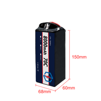 Batterie LiPo à décharge élevée 40C/45C/70C/100C/120C 29.6V 4s 6s 8s 8000mAh 9100mah XT60 XT90 Connecteur pour drone FPV