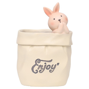 กระถางดอกไม้กระดาษสร้างสรรค์ ที่ใส่ปากกา ทรงกลม ทำจากเรซิ่น ลายสัตว์ สำหรับใช้บนโต๊ะทำงาน ออฟฟิศ โรงเรียน - Product Image 4