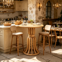 Table de bar et table à cocktails en bois massif de style européen, moderne, pour appartement et usage extérieur