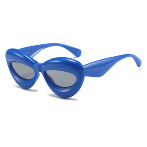 Trendy Western Style Cat-<b>eye</b> Sunglasses UV400 Protection Full Rim <b>Candy</b> Colored Frames for Women or Men - Product Image 1