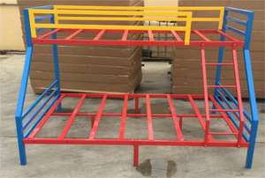 Lit en métal pas cher, cadre de lit en fer, lit en acier pour dortoir, hôtel, école, appartement - Product Image 6