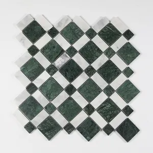Foshan Factory Green Floor Mosaic Tiles Marble Mosaic For Bathroom Floor Backsplash Tiles