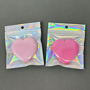 Geperstond bedrukt hartvormig spiegel met dubbele zijden, make-up spiegel met laserkleur verpakking, boutique cadeau spiegel - Product Image 2