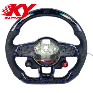 Volante LED de Fibra de Carbono Forjado Azul Personalizado para Volkswagen Mk7 MK7.5 MK6 MK8 GTI Polo GTS R Golf 7 GTD Tiguan Scirocco - Product Image 1