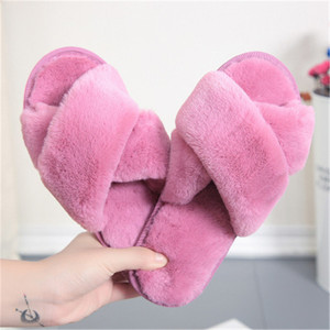 Winter Women Home Slippers Faux Fur Household Slipper Warm Indoor <b>Shoes</b> Open Toe Female <b>Waterproof</b> Sheepskin <b>Slip</b> <b>on</b> Flats R1330 - Product Image 6